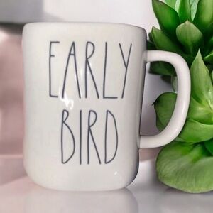 Rae Dunn EARLY BIRD white large letter mug NWT